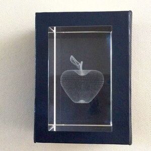 3/$10 | Crystal 3D laser etched paperweight -  Apple